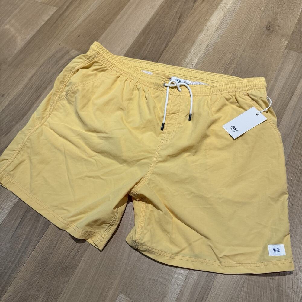 Katin Men's Poolside Volley Shorts Swim Size XXL Yellow SS24VOPOO